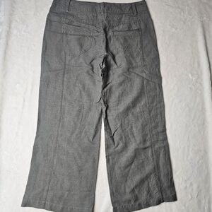 Sandro Linen Cropped Pants Light Olive Gray Women’s 10 Ten